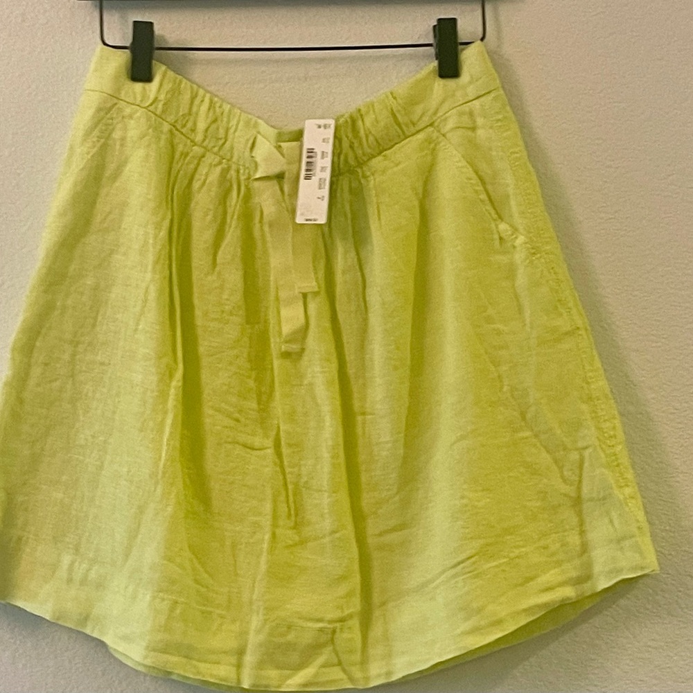 Jcrew linen skirt in Pale Citrus Sz 6 NWT